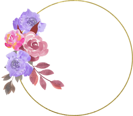 Circle Frame with Flowers Illustration